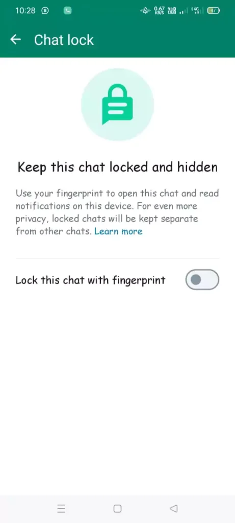 You can lock your private chats.