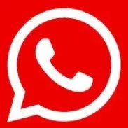 Red WhatsApp logo